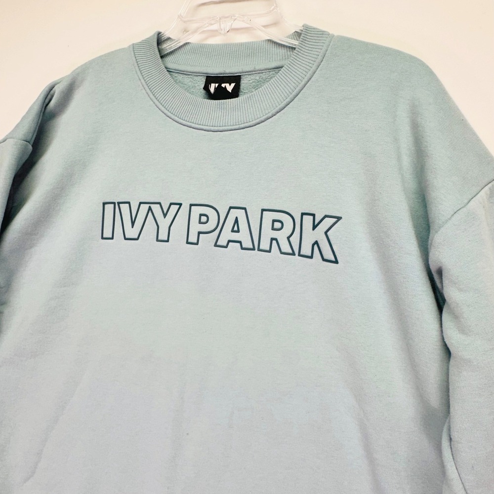 Ivy Park Womens Logo Crewneck Long Sleeve Sweatshirt Mint Blue Size S - Picture 3 of 8